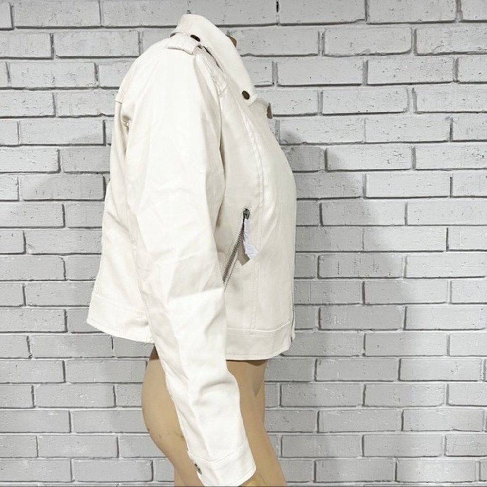 Barney’s Originals Faux Leather Just Married Ecru Jacket - Size 12 - Picture 11 of 15